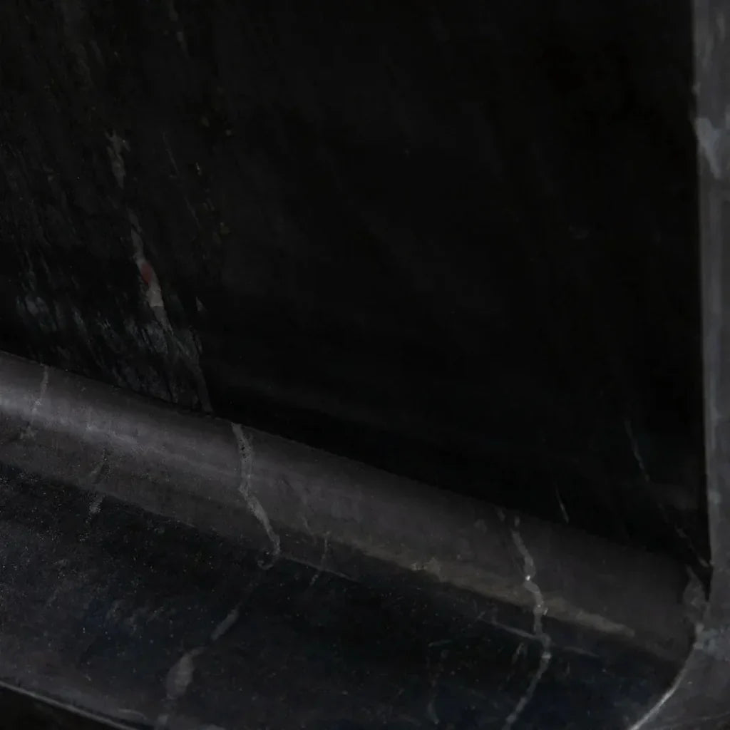 Diamond Sofa Iris I-Beam Genuine Black Marquine Marble Side Table