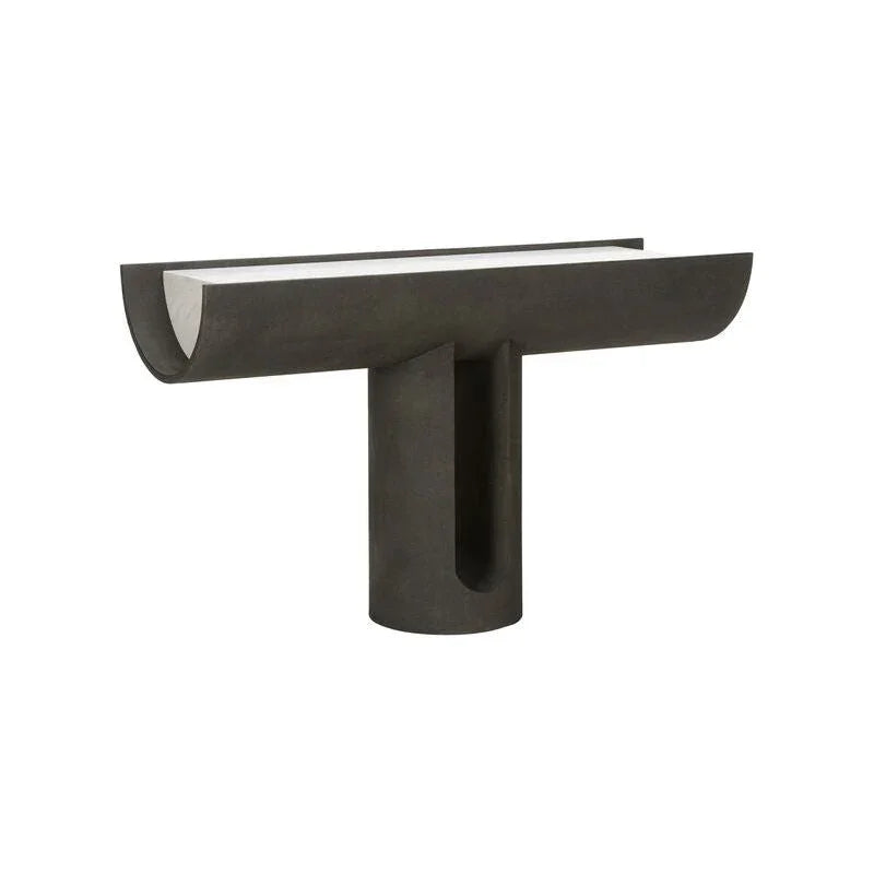 Iron Ore Capsule Marble Top Console Table