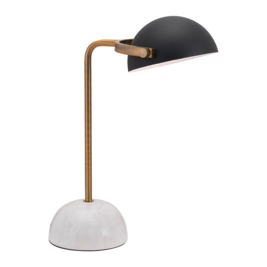 Irving Table Lamp Black & White - Sideboards and Things Brand_Zuo Modern, Color_Black, Depth_10-20, Finish_Polished, Finish_Powder Coated, Height_20-30, Materials_Metal, Materials_Stone, Metal Type_Steel, Product Type_Table Lamp, Stone Type_Marble, Width_10-20