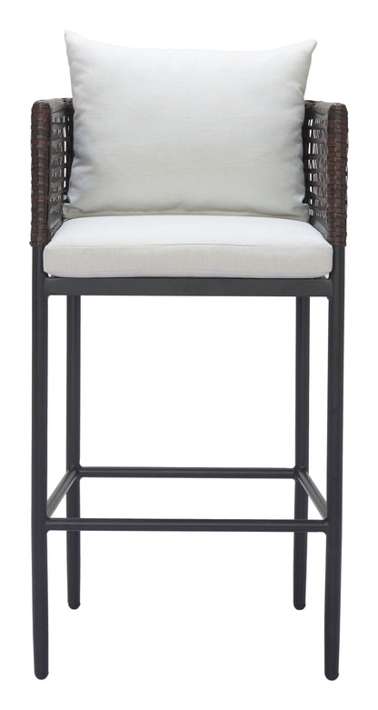 Palm Paradise Aluminum Gray Barstool