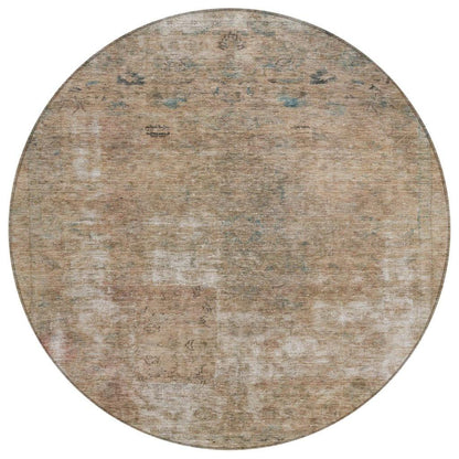 LOOMLAN Rugs Isadorae Brown Washable Indoor-Outdoor Rug