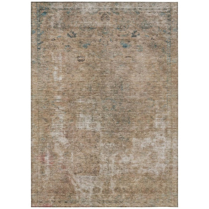 LOOMLAN Rugs Isadorae Brown Washable Indoor-Outdoor Rug