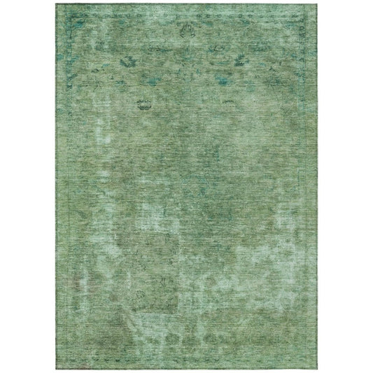LOOMLAN Rugs Isadorae Green Washable Indoor-Outdoor Rug