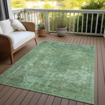 LOOMLAN Rugs Isadorae Green Washable Indoor-Outdoor Rug