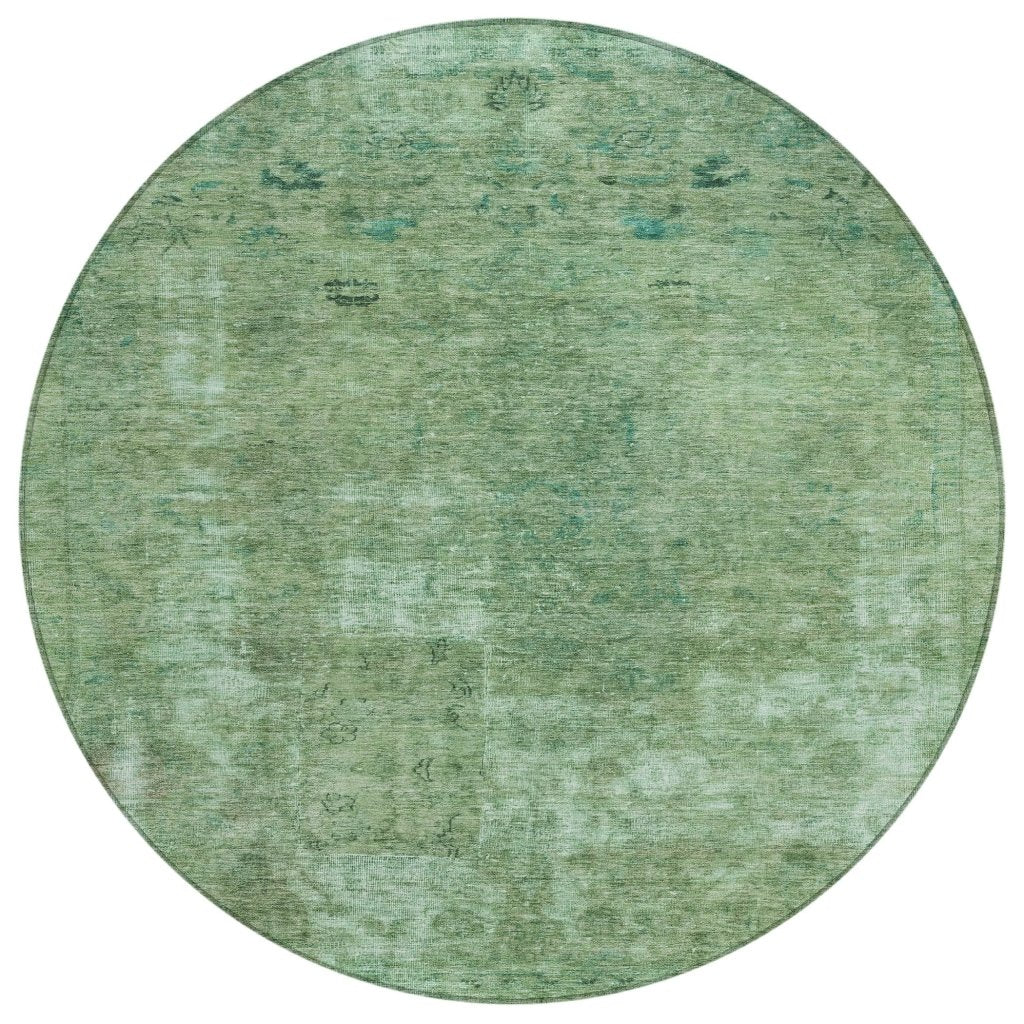 LOOMLAN Rugs Isadorae Green Washable Indoor-Outdoor Rug