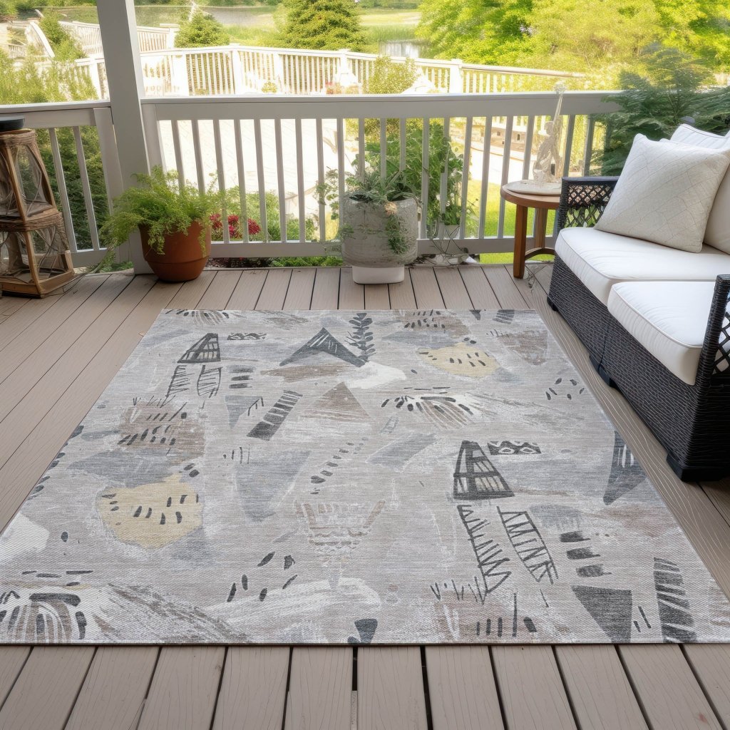 Isarion Brown Washable Indoor - Outdoor Rug - LOOMLAN - LOOMLAN Rugs - Outdoor Rugs