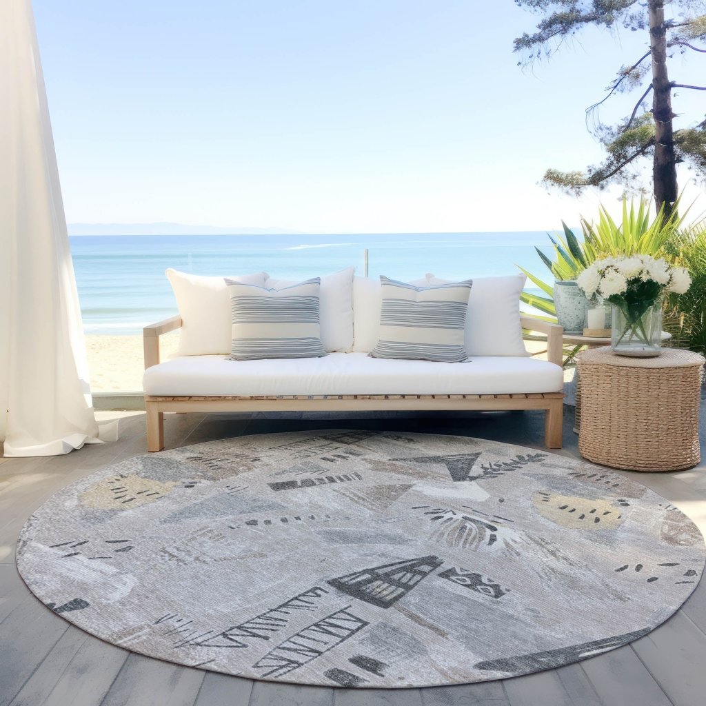 Isarion Brown Washable Indoor - Outdoor Rug - LOOMLAN - LOOMLAN Rugs - Outdoor Rugs