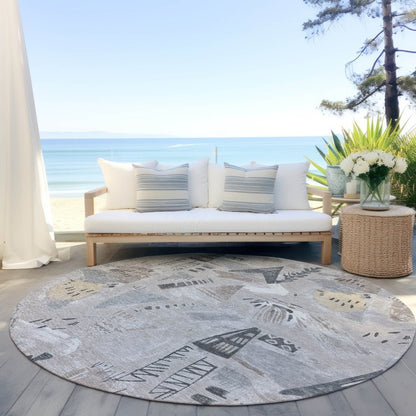 Isarion Brown Washable Indoor - Outdoor Rug - LOOMLAN - LOOMLAN Rugs - Outdoor Rugs