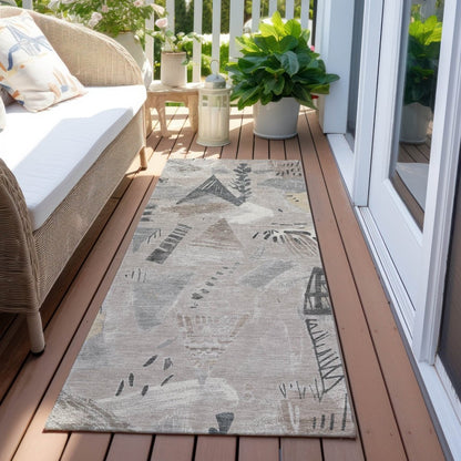 Isarion Brown Washable Indoor - Outdoor Rug - LOOMLAN - LOOMLAN Rugs - Outdoor Rugs