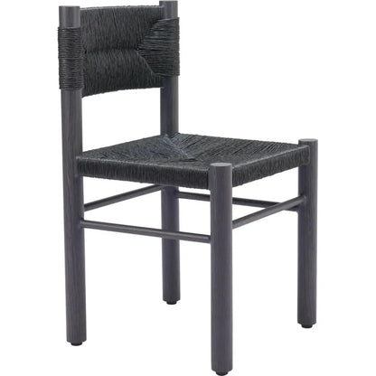 Zuo Modern Iska Aluminum Black Armless Dining Chair 2PC