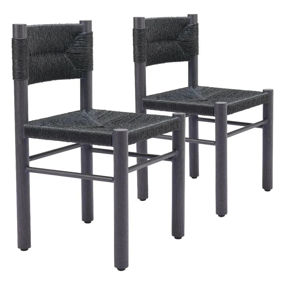Zuo Modern Iska Aluminum Black Armless Dining Chair 2PC