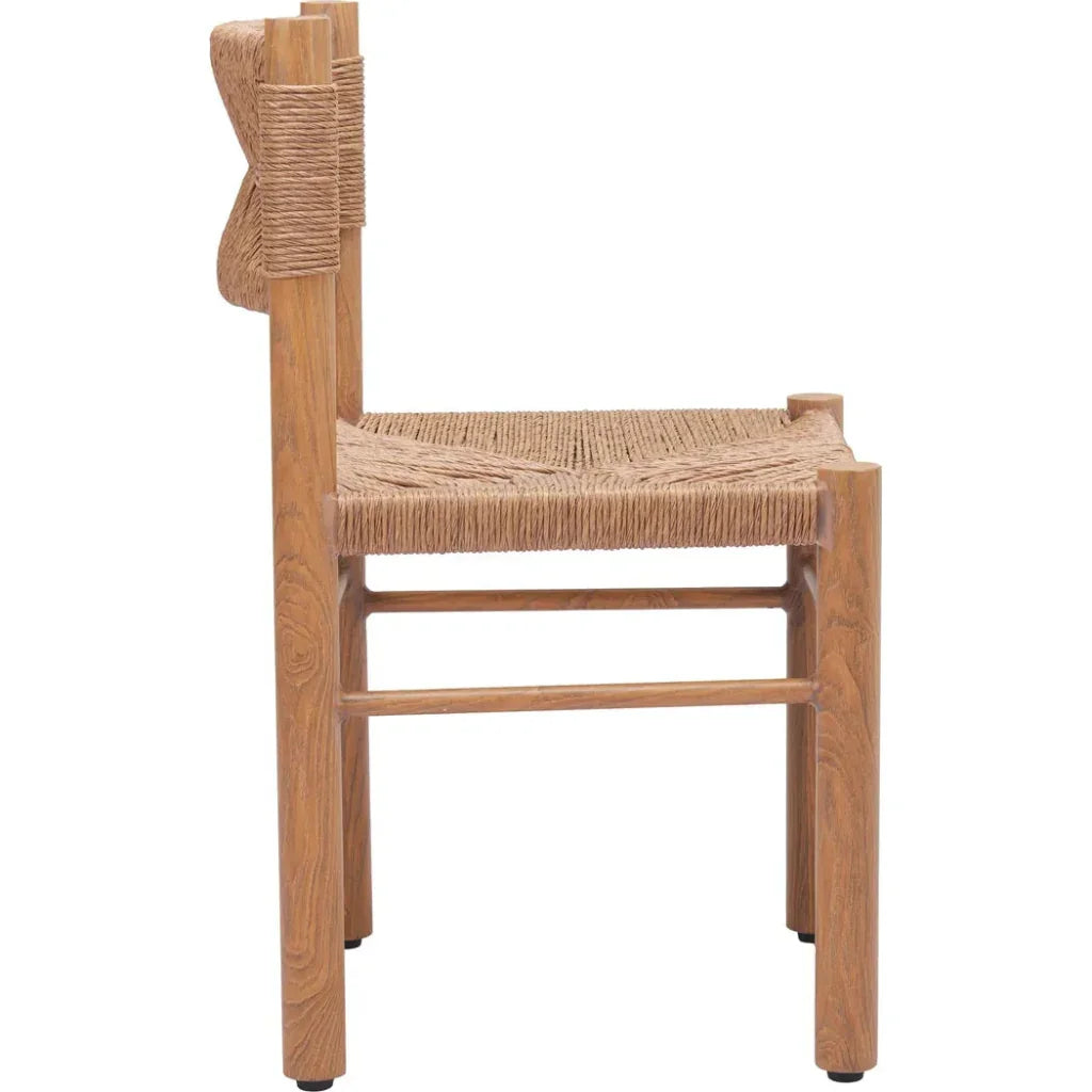 Zuo Modern Iska Natural Wood Armless Dining Chair 2PC