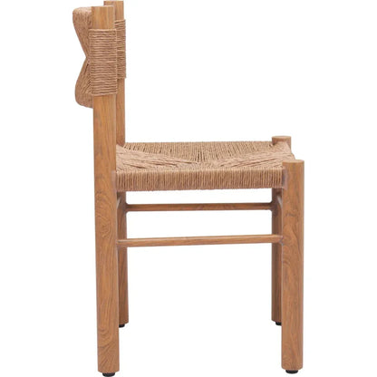 Zuo Modern Iska Natural Wood Armless Dining Chair 2PC