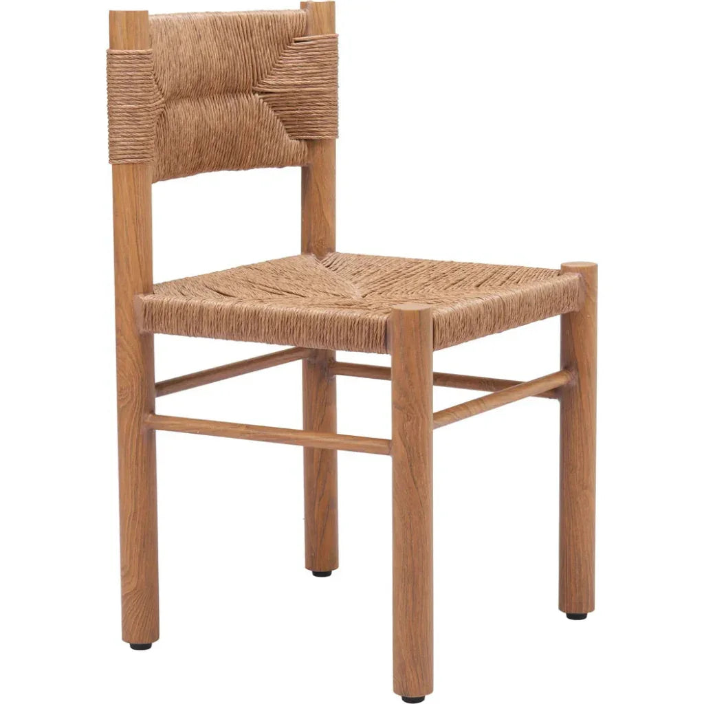 Zuo Modern Iska Natural Wood Armless Dining Chair 2PC