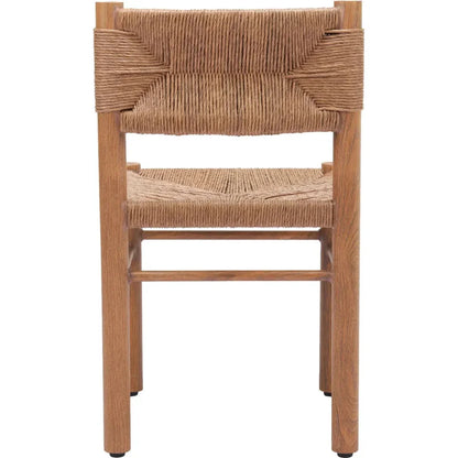Zuo Modern Iska Natural Wood Armless Dining Chair 2PC