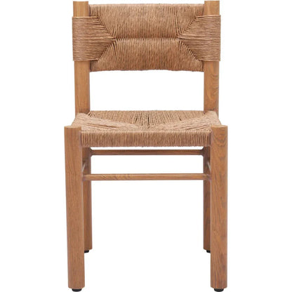 Zuo Modern Iska Natural Wood Armless Dining Chair 2PC