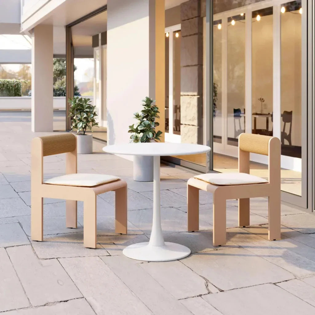 Zuo Modern Island Aluminum Brown Dining Chair 2PC