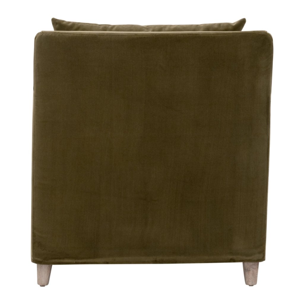 Jade Olive Velvet Slipcover Club Chair - LOOMLAN - Essentials For Living - Club Chairs