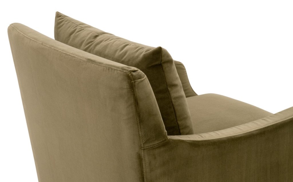 Jade Olive Velvet Slipcover Club Chair - LOOMLAN - Essentials For Living - Club Chairs