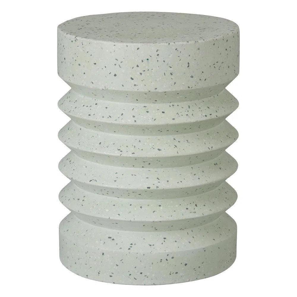 Jag 18.5 in. Round Pale Green Terrazzo Garden Stool