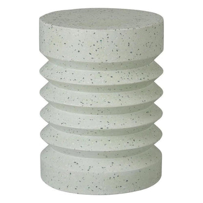 Jag 18.5 in. Round Pale Green Terrazzo Garden Stool