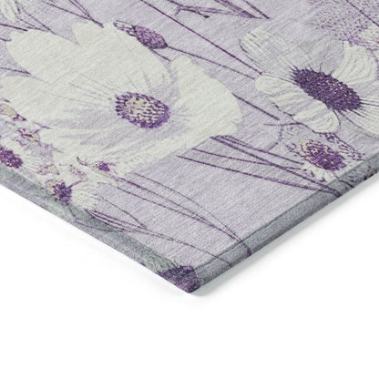 LOOMLAN Rugs Jameera Purple Washable Indoor-Outdoor Rug