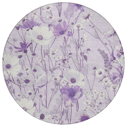 LOOMLAN Rugs Jameera Purple Washable Indoor-Outdoor Rug