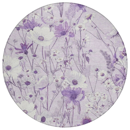 LOOMLAN Rugs Jameera Purple Washable Indoor-Outdoor Rug