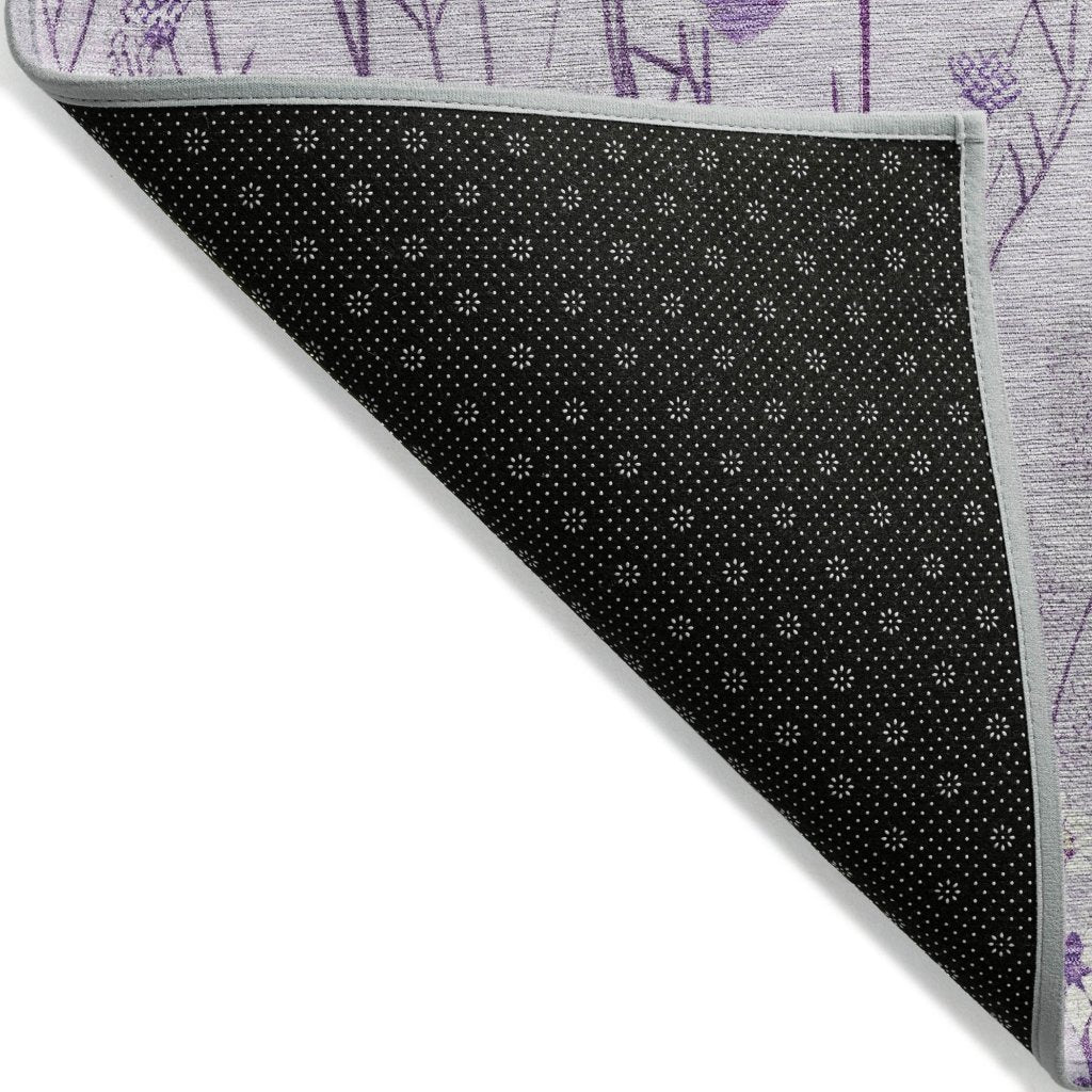 LOOMLAN Rugs Jameera Purple Washable Indoor-Outdoor Rug