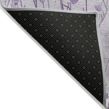 LOOMLAN Rugs Jameera Purple Washable Indoor-Outdoor Rug