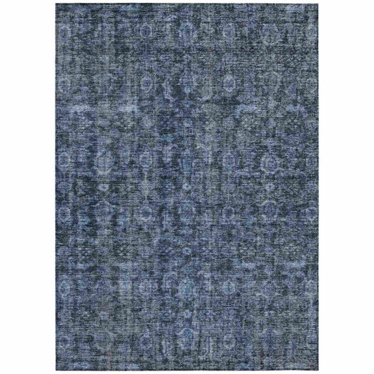 LOOMLAN Rugs Jane Blue Washable Indoor-Outdoor Rug