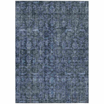 LOOMLAN Rugs Jane Blue Washable Indoor-Outdoor Rug