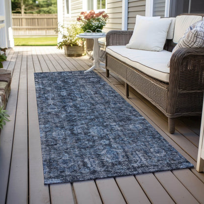 LOOMLAN Rugs Jane Blue Washable Indoor-Outdoor Rug