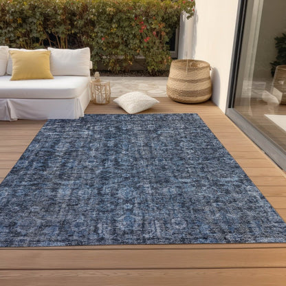 LOOMLAN Rugs Jane Blue Washable Indoor-Outdoor Rug