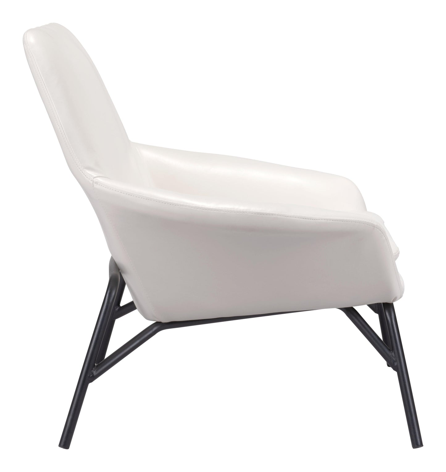 Javier Accent Chair White - Sideboards and Things Brand_Zuo Modern, Color_Black, Color_White, Features_Removable Cushions, Finish_Powder Coated, Materials_Metal, Materials_Upholstery, Materials_Wood, Metal Type_Steel, Product Type_Occasional Chair, Upholstery Type_Leather, Upholstery Type_Vegan Leather, Wood Species_Plywood