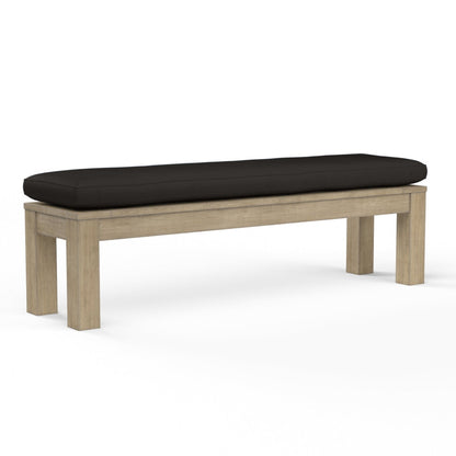 Coastal Teak Sunbrella Upholstered Outdoor Dining Bench