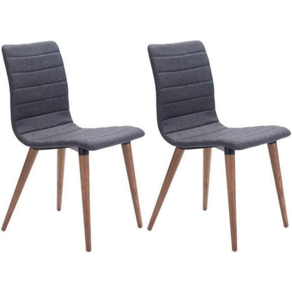 Jericho Dining Chair (Set of 2) Gray - Sideboards and Things Back Type_Full Back, Back Type_With Back, Brand_Zuo Modern, Color_Brown, Color_Gray, Depth_20-30, Height_30-40, Materials_Wood, Number of Pieces_2PC Set, Product Type_Dining Height, Seat Material_Upholstery, Shape_Armless, Upholstery Type_Fabric Blend, Upholstery Type_Polyester, Width_10-20, Wood Species_Birch, Wood Species_Plywood