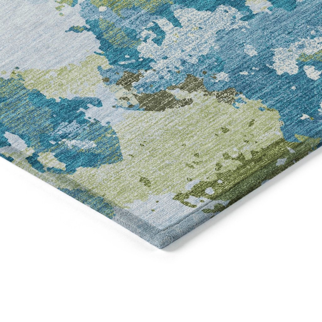 LOOMLAN Rugs Jetra Blue Washable Indoor-Outdoor Rug