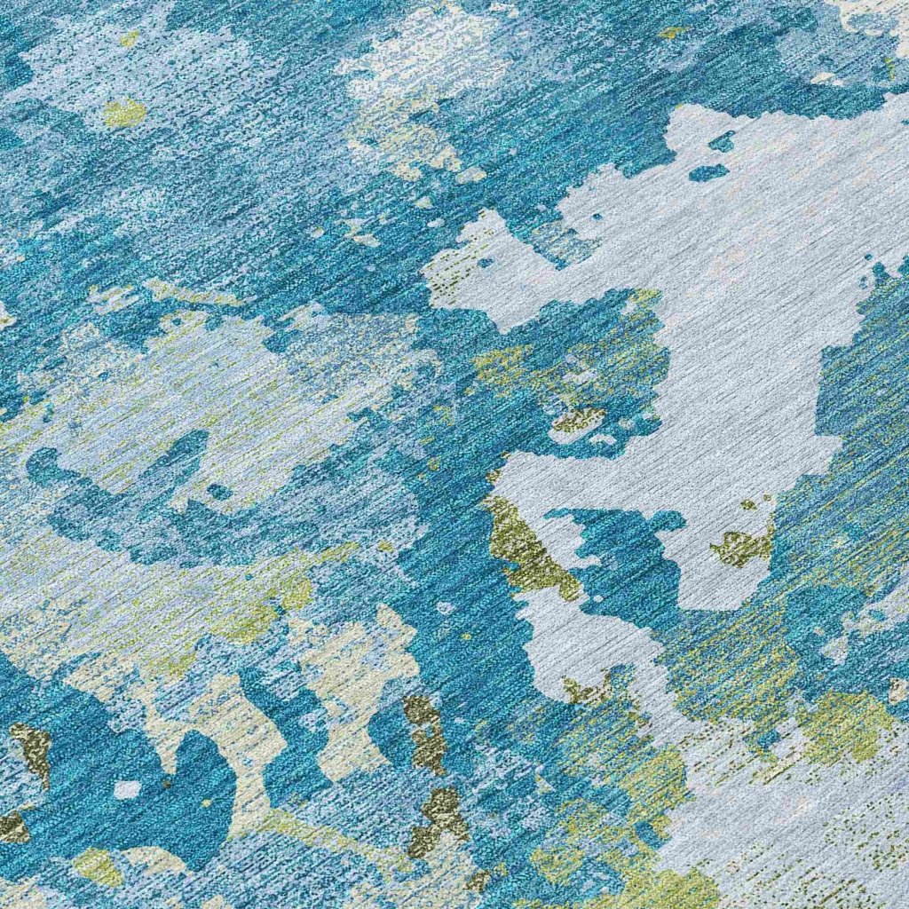 LOOMLAN Rugs Jetra Blue Washable Indoor-Outdoor Rug
