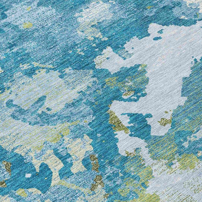 LOOMLAN Rugs Jetra Blue Washable Indoor-Outdoor Rug