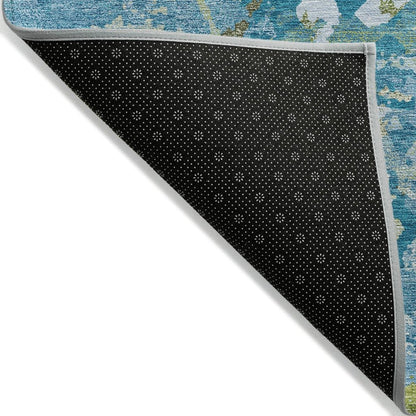LOOMLAN Rugs Jetra Blue Washable Indoor-Outdoor Rug