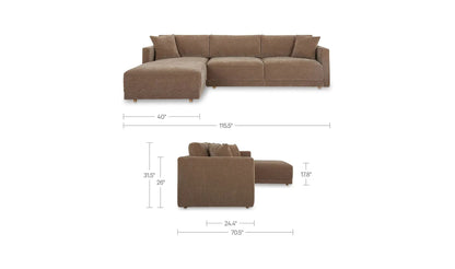Bryn Performance Fabric Sectional Left