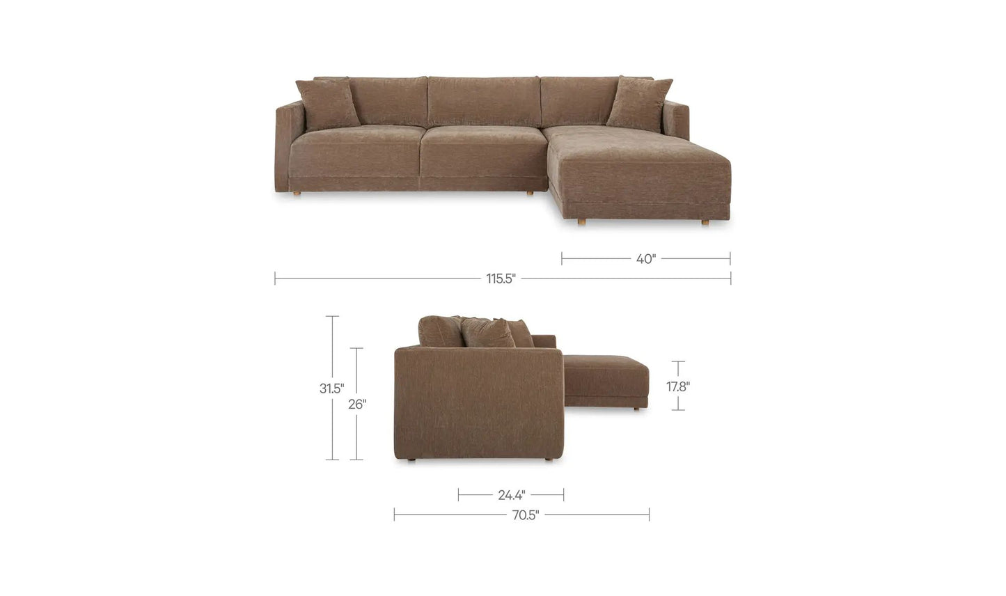 Bryn Performance Fabric Sectional Right