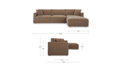 Bryn Performance Fabric Sectional Right
