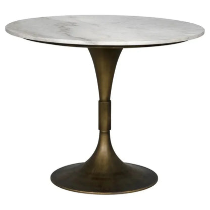 Noir Jmna Round Marble Top Dining Table