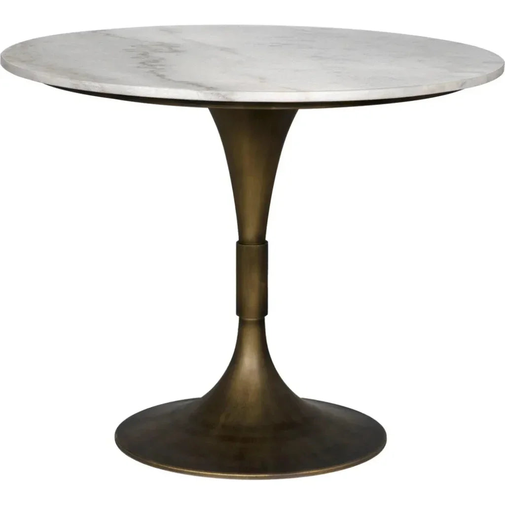 Noir Jmna Round Marble Top Dining Table