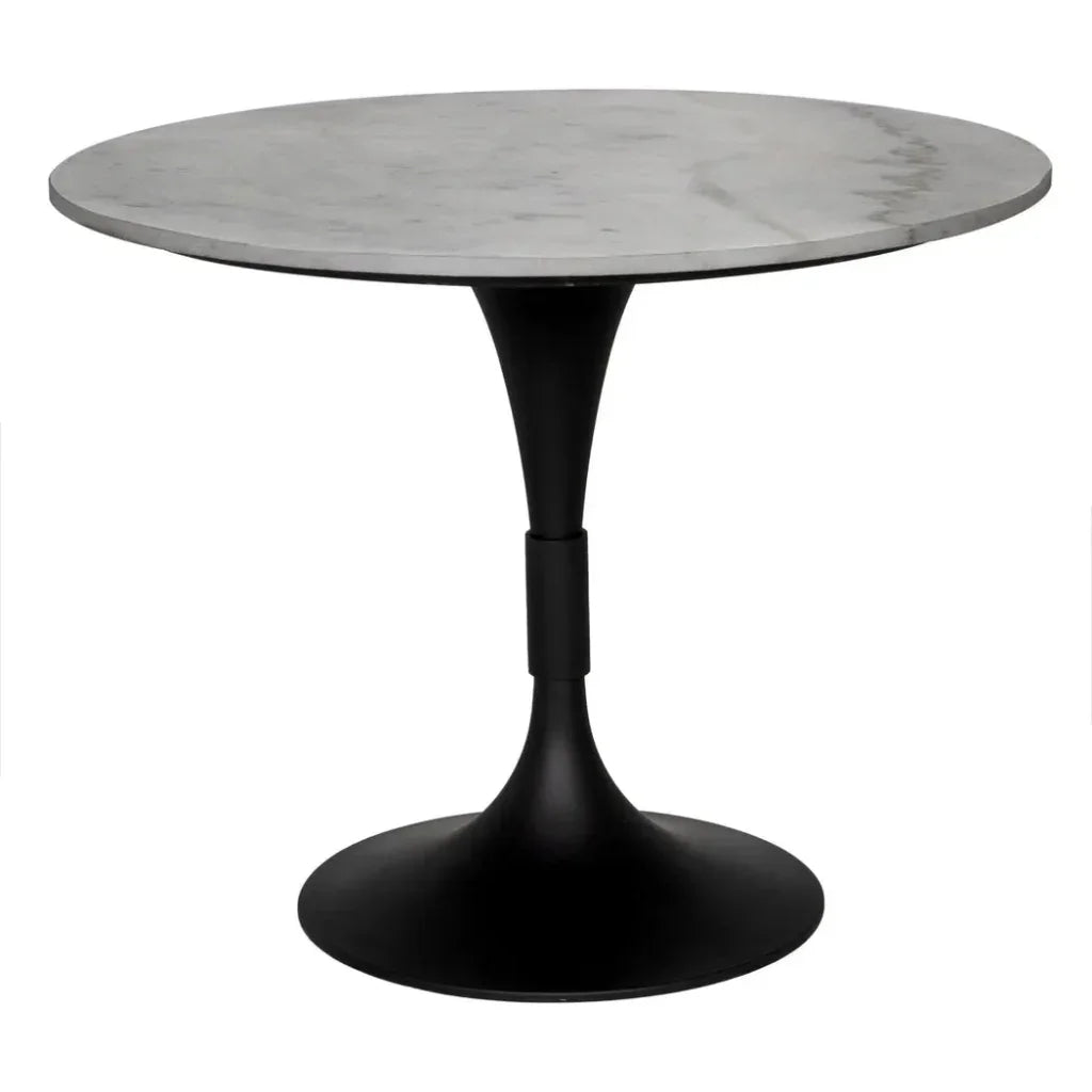 Noir Jmna Round Marble Top Dining Table
