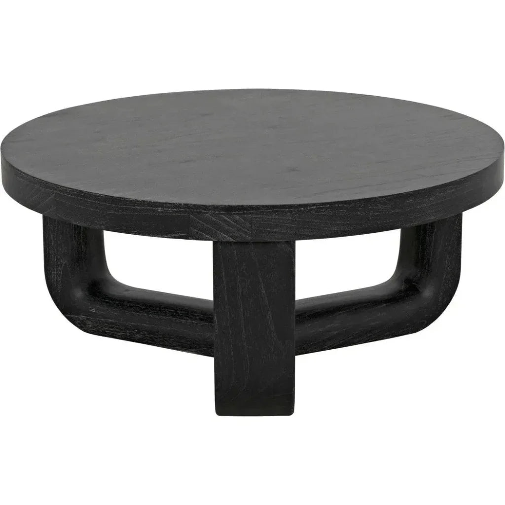 Noir Joel Round Wooden Coffee Table