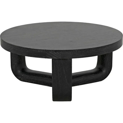Noir Joel Round Wooden Coffee Table