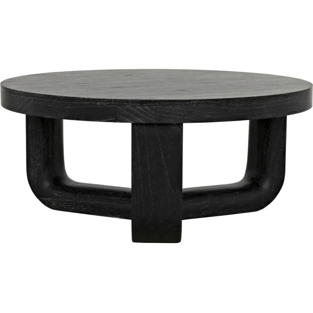 Noir Joel Round Wooden Coffee Table